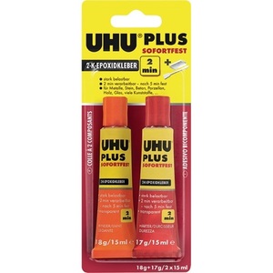 Adhésif époxy à prise instantanée en deux composants, 35 g, tube incolore, colle liquide UHU - Product Image 1