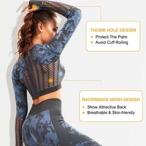 Nouvel arrivage de soutien-gorge de fitness à taille haute ensemble de legging respirant impression par sublimation sans couture yoga grande taille personnalisable - Product Image 3