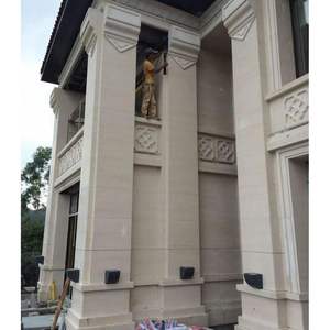 Bloque y azulejo de piedra caliza crema Moca para aplicaciones de Villa al aire libre Diseño moderno con acabados pulidos y flameados - Product Image 2