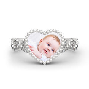 Bague photo réglable en argent sterling plaqué or rose Jeulia Endless Love - Product Image 3