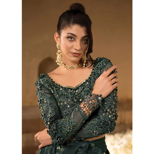 Nouvel arrivage de saris brodés de créateurs pakistanais pour fête, fabrication professionnelle, saris de mariage et de fête pour femmes - Product Image 6