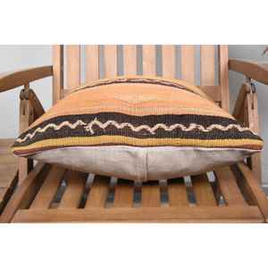 Beige Kilim Wool Pillow <b>18x18</b> Inch Luxury Accent Pillow Vintage Fluffy Pattern Rustic Print Feather for Christmas Bedding - Product Image 5