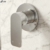 Robinet de douche mural monocommande contemporain en laiton chromé poli avec cartouche céramique simple