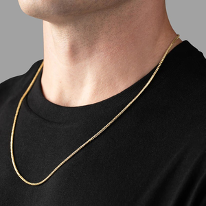 Chaîne Franco en or jaune 14 carats de 2mm taillée en diamant pour hommes femmes chaîne en or unisexe de luxe polonaise bijoux fabricant en gros - Product Image 5