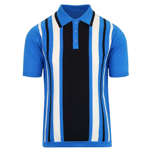 Vente chaude bleu imprimé décontracté tricoté 100% coton pour chemise grande taille hommes séchage rapide à manches courtes - Product Image 1