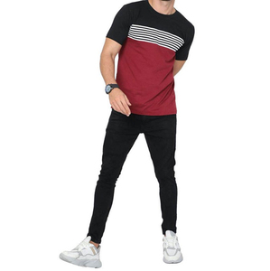 Ropa de moda para hombre, camiseta de manga corta de algodón 100% de punto informal transpirable de talla grande con impresión de logotipo personalizado - Product Image 3