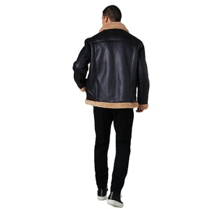 À la mode 2025 conception personnalisée nouvelle mode haut de gamme coupe-vent respirant avec col montant coupe ajustée en cuir véritable veste pour hommes - Product Image 2