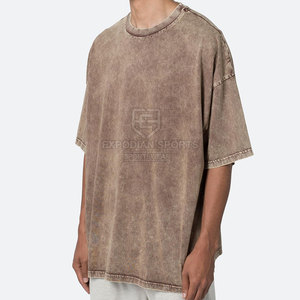 T-shirts en coton 100% de qualité supérieure, style oversize, délavés à l'acide, solides, fabriqués sur mesure, vêtements d'été respirants, séchage rapide, écologiques - Product Image 3