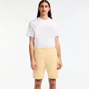 กางเกงเทนนิสสำหรับผู้ชายกางเกงขาสั้นผ้าซาตินระบายอากาศได้ดีปักลายทางแบบผูกเชือกเอวยางยืด - Product Image 1