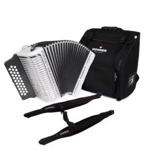VENDEDOR VERIFICADO, Acordeón Diatónico Hohner 3500FB Corona II de 31 Botones FBbEB, Color Blanco, con Correa y Garantía de 3 Años - Product Image 4