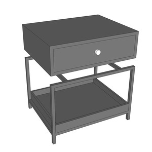 ตู้ข้างเตียงสไตล์ร่วมสมัย CODY โครงเหล็กและไม้ยางพารา รุ่น TDG68040 - Product Image 4