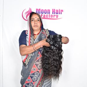Cheveux humains indiens de temple, qualité naturelle, en vrac, prix de gros, fabrication directe d'usine, vente en gros à bas prix - Product Image 3