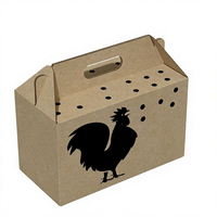 Caja de Cartón Blanca Impresa Personalizada de Fábrica OEM para Comida para Llevar, Envase de Comida Rápida con Asa y Cierre a Presión para Pollo Frito