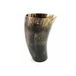 Copa de Cuerno Vikingo Pulida, Ecológica y Hecha a Mano con Diseños de Animales y Religiosos, Estilo Medieval Auténtico - Product Image 2