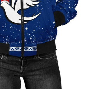 เสื้อแจ็คเก็ตผ้าซาตินสำหรับผู้หญิง ชมรมนักศึกษาหญิงเซต้า ฟาย เบต้า รุ่นพรีเมียม ปี 1920 สีน้ำเงินขาว ชุดนักเรียนกรีก ปักโลโก้ ZPB แบบวาร์ซิตี้ ทำจากไนลอน - Product Image 5