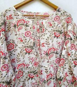 เดรสแม็กซี่พิมพ์ลายดอกไม้วินเทจสำหรับผู้หญิงชุดเดรสยาวลำลองพิมพ์ลายดอกไม้ฤดูใบไม้ผลิกระดุมยาวธรรมชาติ - Product Image 6