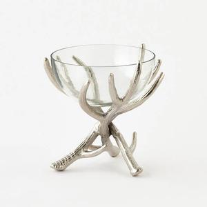 Frutero de aluminio pulido de último diseño con soporte de metal de asta para decoración de mesa de comedor y ocasiones de fiesta - Product Image 1