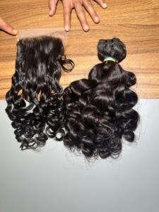 Paquetes de cabello humano crudo ondulado hinchable sin procesar vendedor al por mayor proveedor de cabello crudo alineado con cutícula de templo indio - Product Image 5