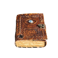Livre d'ombres en cuir gothique avec mauvais œil Hocus Pocus Grimoire 200 pages Halloween Witchcraft Gift Journal