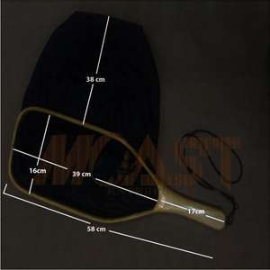 Pêche à la mouche épuisette manche en bois cadre attraper et libérer filet Portable léger en caoutchouc filet de pêche filet à truite - Product Image 2