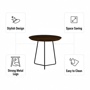 Drey Walnut <b>Side</b> <b>Table</b> | Modern Solid <b>Wood</b> End <b>Table</b> Furniture | Living Room Bedroom Home Office Hotel Use | Durable Design - Product Image 5