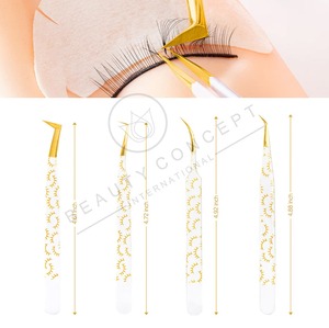 2D to 8D Fans Lashes 90 Degree Tweezers for Russian Volume Stainless Steel 10mm Length Eco-Friendly Private Labelling - Product Image 4