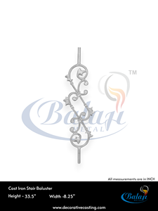 Barandilla Moderna de Hierro Fundido Gris CI, Superpulida con Granallado, para Balcón y Escalera, Ornamental, Sin Marco, Resistente al Óxido, OEM a Granel - Product Image 3