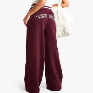 Pantalon large pour femme en toile légère, toucher doux, respirant, design plat devant, pour l'hiver - Product Image 1
