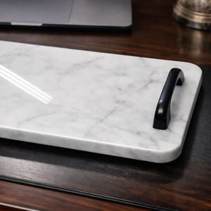 Plateau de service en marbre naturel artisanal de luxe TCE, vaisselle de qualité supérieure, art déco, Ramadan, mariage, gâteau, dessert - Product Image 1