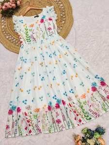 Hermoso traje de una pieza estampado para mujer, Maxi vestido de fiesta de boda de algodón, diseño de alimentación, Vestido de estilo largo - Product Image 2