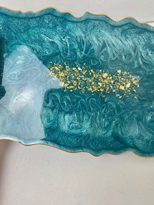 Bandeja de resina artística, pieza de decoración hecha a mano de bajo costo para sala de estar y estante de baño, bandeja de resina de lujo en la mejor calidad - Product Image 2