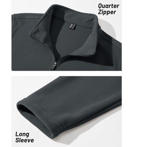 Logo personnalisé polaire femmes quart Zip noir sweats pull demi fermeture éclair surdimensionné lavé à l'acide hommes sweats à capuche & sweat-shirts - Product Image 6