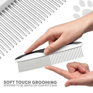 Peine para Perros de Diseño Simple con Dientes de Acero Inoxidable y Mango Antideslizante para Eliminar el Pelo y Desenredar para el Cuidado de Mascotas - Product Image 4