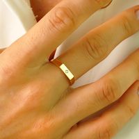 925 Sterling Zilver 14K Goud Vermeil Rhodium Gecoate Rechthoekige Signet Ring CZ Top Valentijnsdag Cadeau Noordster Sieraden Voor Haar