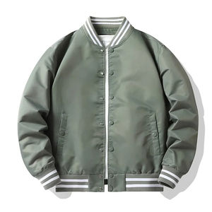 Vente en gros OEM de vestes universitaires à logo personnalisé Manteau unisexe décontracté Baseball Letterman Service de camouflage en toile de coton OEM - Product Image 3