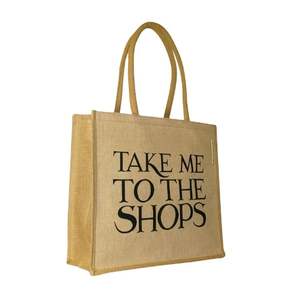 Bolsas de compras de yute blanco de alta calidad Lona reutilizable ecológica para uso diario - Product Image 1