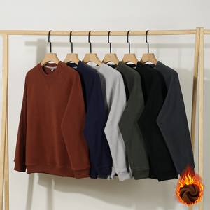Nueva sudadera de lana de doble cara personalizada para hombre, Sudadera de cuello redondo, suéter de lana Polar cálido de 300g, sudaderas con capucha para hombre - Product Image 3