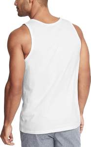 Camiseta sin mangas de verano con logo personalizado para hombre, cómoda, 100% poliéster, diseño de espalda en Y, de secado rápido, cuello en V, transpirable, para gimnasio, al por mayor, para correr - Product Image 2