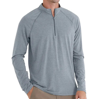 T-shirt décontracté pour homme à col zippé 1/4, respirant, coupe classique, 100 % coton, TISSU INNOSOULANT, séchage rapide, extensible, pour le sport et la gym