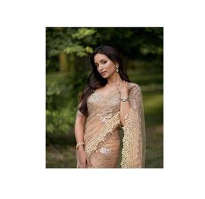 Sari de Diseño con Bordado Intenso para Bodas y Fiestas, Última Colección, Estilo Bollywood, Elegante y Moderno - Product Image 1