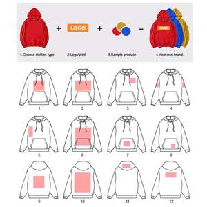 Sudadera con capucha de ajuste regular de Color sólido con cuentas bordadas tejidas de algodón 100% de alta calidad para otoño Unisex - Product Image 6