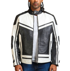 OEM personalizable transpirable a prueba de viento impermeable chaqueta de moto de cuero genuino de los hombres de alta calidad - Product Image 1