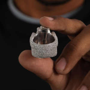 Bague en diamant Hip Hop taille ronde pour hommes en or massif 18 carats Bague en diamant Moissanite avec nouveau style Hip Hop à la mode personnalisé - Product Image 5