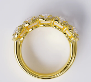 2.40 Carat Five Stone Engagement Ring Lab Grown Oval Cut <b>Diamonds</b> with Halo / 5 Stone <b>Anniversary</b> Ring - Product Image 5