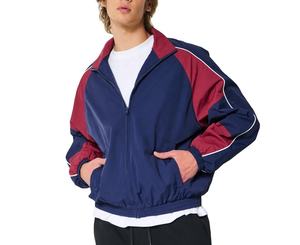 Custom Design OEM Service Full Zip up <b>Patchwork</b> Colorblock Vintage Hip hop Windproof Windbreaker Track <b>Jacket</b> - Product Image 2
