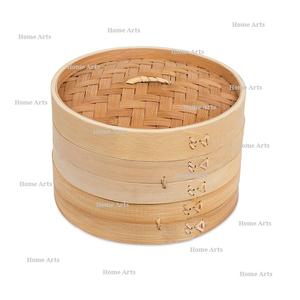 Vaporera de Bambú de Diseño Moderno, Forma Redonda, Tamaño Personalizado, Caja para Dim Sum, Directamente del Fabricante en India - Product Image 3