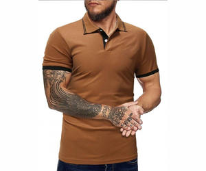Polos de golf à manches courtes pour hommes-T-shirts tricotés d'été-Polos à manches courtes pour adultes - Product Image 1