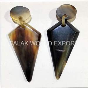 Elegante cuerno de vaca hecho a mano cuerno de búfalo pendientes con perla nuevo diseño ágata joyería personalizable por Falak World Export - Product Image 3