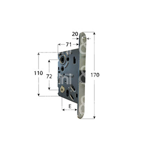 <b>Bathroom</b> <b>Lock</b> with Panel Handle Square 8mm Pawl Square 6mm Model 321109 - Product Image 1