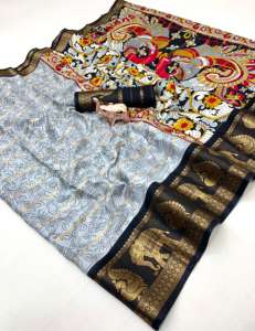 Sari en soie Tussar Dolla pur pour femmes adultes, de créateur, doux, Bollywood, ethnique indien, prêt à porter en une minute, festivals, traditionnel - Product Image 4